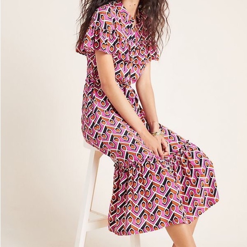 ANTHROPOLOGIE Corey Lynn Calter Annabel Geo Shirtdress